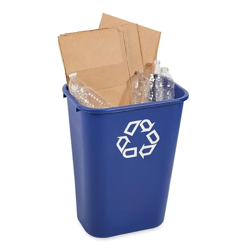 Vista 4 de Rubbermaid Commercial Products - Basurero de escritorio de resina plástica Azul