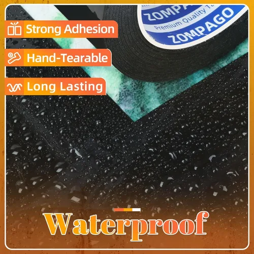 Vista 5 de Reparación de cinta adhesiva impermeable resistente al agua, 1.8 Negro