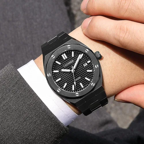 Vista 6 de CADISEN Reloj mecánico automático para hombre 3281ft impermeable marca de lujo casual de negocios reloj de pulsera 42mm