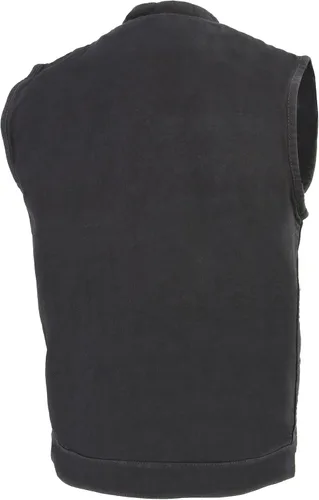 Vista 2 de Milwaukee Leather MDM3000 - Chaleco de mezclilla con cierre oculto para hombre, estilo club