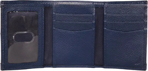 Vista 86 de Nautica Men's Trifold Wallet RFID Blocking Protection ID Window Card Slots Genuine Leather Durable