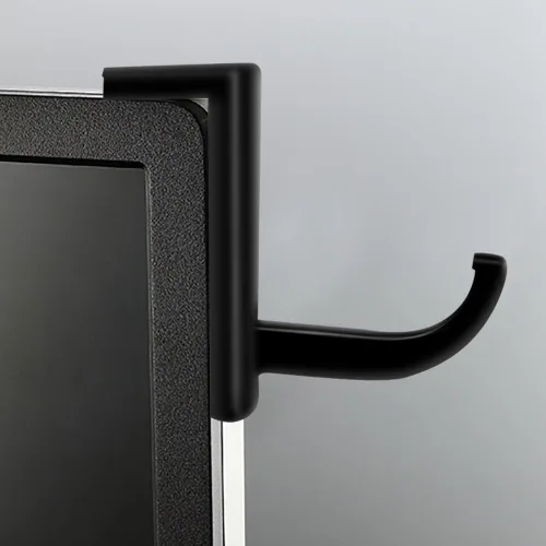 Vista 4 de Mudder Paquete de 4 ganchos para monitor para auriculares, soporte para auriculares, soporte adhesivo para auriculares, color negro