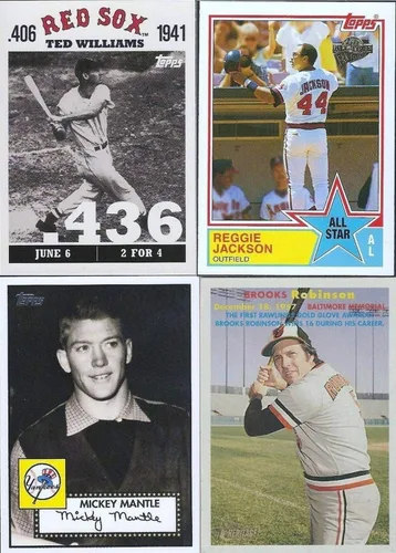 Vista 4 de Lote de 50 tarjetas de béisbol con miembros del Salón de la Fama y estrellas