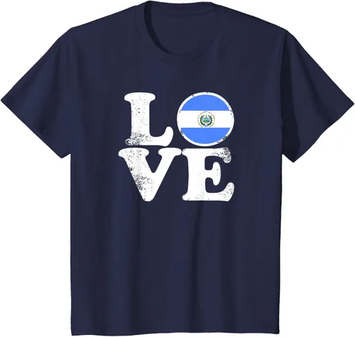 Vista 87 de Love El Salvador Flag tShirt Home Pride Distressed Tee T-Shirt