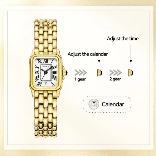 Vista 5 de Gold Watches for Women with Rectangular Case,Roman Dial,Vintage Bracelet,Water Resistant