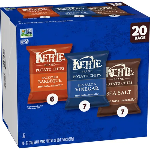 Vista 7 de Kettle Brand Patatas fritas en paquete variado, 1 onza, 20