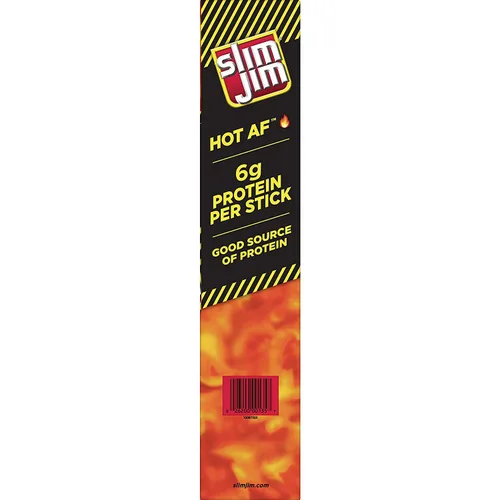 Vista 2 de Slim Jim - Palito de carne ahumada gigante, sabor Hot AF, apto para Keto, 0.97 oz 24 palitos
