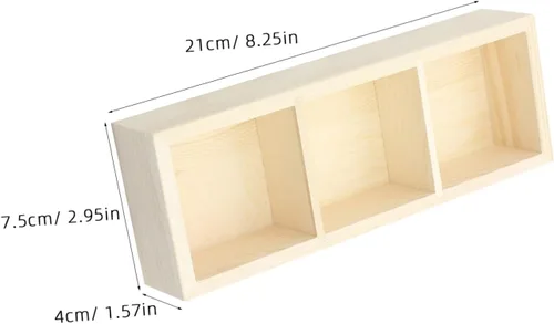 Vista 2 de KOMBIUDA Wood Tea Bag Holder 3 Compartment Organizer for Cabinets