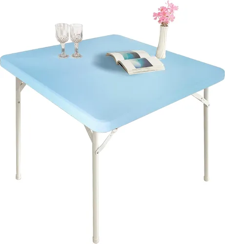 Vista 14 de Mantel elástico para mesa auxiliar de cóctel, ajustable de elastano, tamaño pequeño, para mesa auxiliar, 24 x 24 pulgadas, color beige