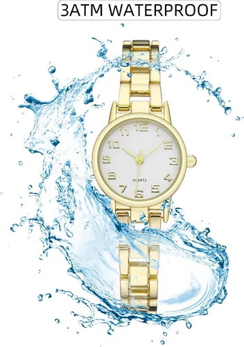 Vista 5 de IBSO Relojes de mujer Relojes de pulsera de cuarzo para mujer, reloj de pulsera impermeable Relogio Feminino 0015 oro