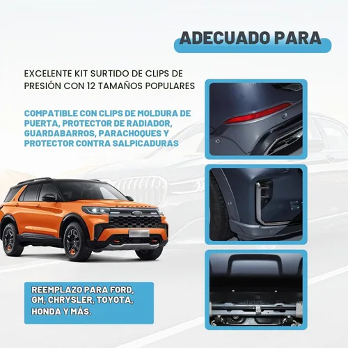 Vista 5 de 240 clips de retención de parachoques – Clips de retención de empuje para automóvil, remaches de plástico, kit de retención de empuje