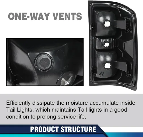 Vista 6 de PIT66 Luces traseras compatibles con Chevy Silverado 1500 2500 HD 2016-2019, compatibles con GMC Sierra 3500 HD 2016-2019, lámparas de freno