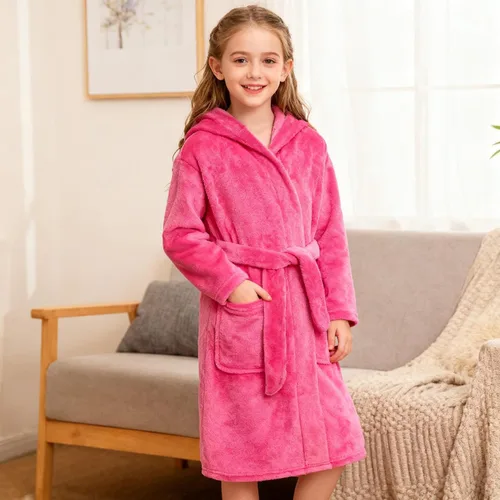 Vista 60 de E.W Apparel Bata de baño de forro polar con capucha para niños, bata suave y mullida para niños pequeños