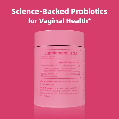 Vista 4 de Sykik Probióticos vaginales para mujer con prebióticos y mezcla de lactobacillus, equilibrio de pH, 60