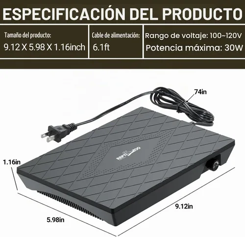 Vista 2 de REPTI ZOO Panel de Calor para Reptiles con Temperatura Ajustable, Placa de Calentamiento para Reptiles, Solución de Calentamiento sin Luz con Rango