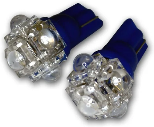 Vista 2 de LEDLP-T10-B5 - Bombillas LED para placa de matrícula T10, 5 flujos LED azul juego de 2 piezas