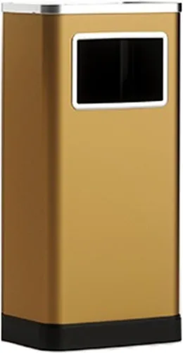 Vista 9 de Cubo de basura de acero inoxidable con tapa, cubo de basura comercial de metal con cubo interior extraíble y cenicero, para oficina, hotel