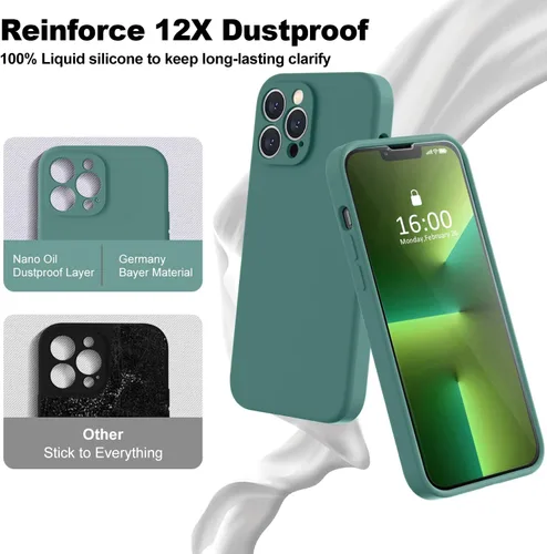 Vista 3 de BossKiss Compatible con iPhone 13 Pro Max Funda, Funda de Silicona Líquida Premium [Tacto Aterciopelado]