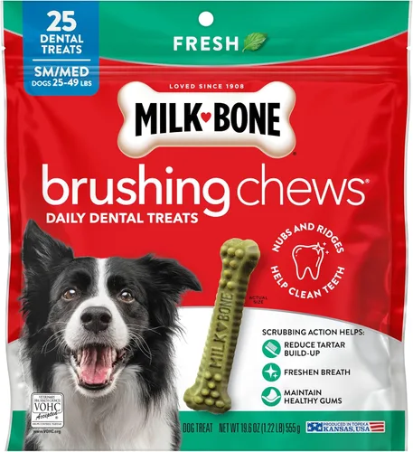 Vista 8 de Milk-Bone - Masticables diarios para perros con sabor a menta fresca, tamaño pequeño/mediano, 25