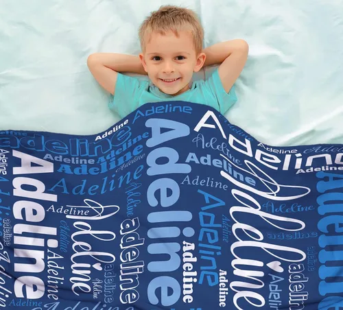 Vista 5 de Manta con nombre personalizada para niños, manta con nombre de bebé personalizada para niños y niñas, manta de nombre personalizada súper suave