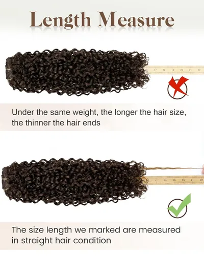 Vista 54 de Hetto . Extensiones de cabello humano rizado con clip, color #1 negro azabache, extensiones de cabello humano ondulado natural para cabeza completa