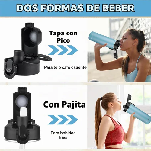Vista 5 de Botella de agua aislada con tapa, botella de agua de acero inoxidable de 24 onzas para niños, niñas, botella de agua aislada al vacío de doble pared
