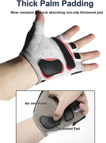 Vista 5 de Guantes de ciclismo para hombres y mujeres, guantes de ciclismo para hombres y mujeres, guantes de ciclismo acolchados para hombres y mujeres