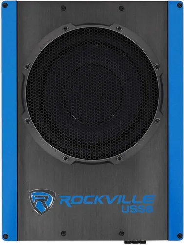 Vista 3 de Rockville USS8 - Subwoofer delgado para coche/camión de 8 pulgadas y 600 W, 150 W RMS, certificado CEA-2006, kit de amplificador RWK10 de calibre 10