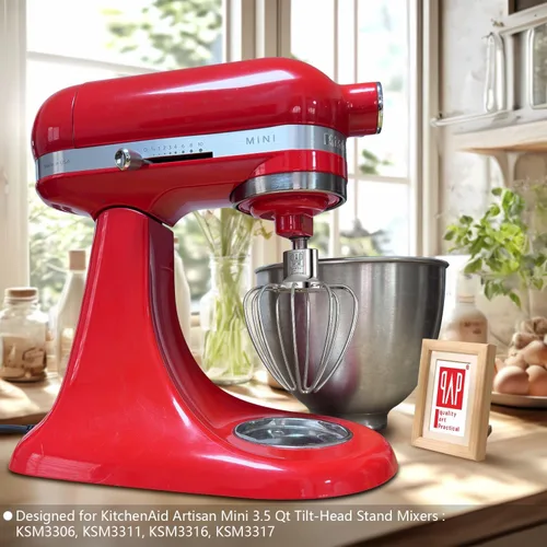 Vista 2 de Accesorio de batidor resistente para KitchenAid Artisan Mini de 3.5 cuartos de galón con cabezal basculante - Látigo de alambre de acero inoxidable