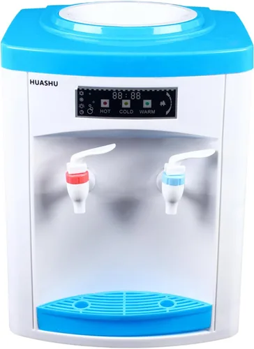 Vista 6 de Mini dispensador de enfriador de agua, dispensador de agua de carga superior para botellas de 1 a 5 galones, dispensador de agua fría/caliente de 3
