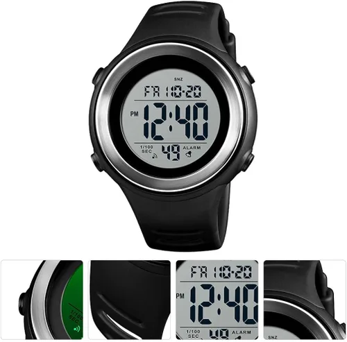 Vista 7 de Hemobllo Reloj electrónico luminoso simple del estudiante del reloj digital del reloj del deporte impermeable
