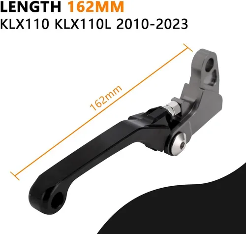 Vista 2 de JFG RACING Palanca de freno de motocicleta Palancas plegables CNC para KLX 110 KLX110 KLX110L 2010-2023 Negro