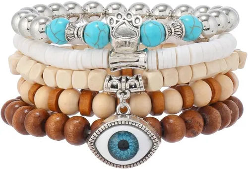 Vista 39 de Pulsera Gótica Ajustable de Cuero Trenzado Punk Multicapa de Estilo Grunge, Conjunto de Pulseras Emo con Brazalete de Metal, Envoltura