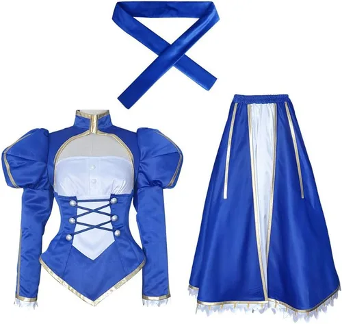Vista 6 de miccostumes - Disfraz de sable azul para mujer