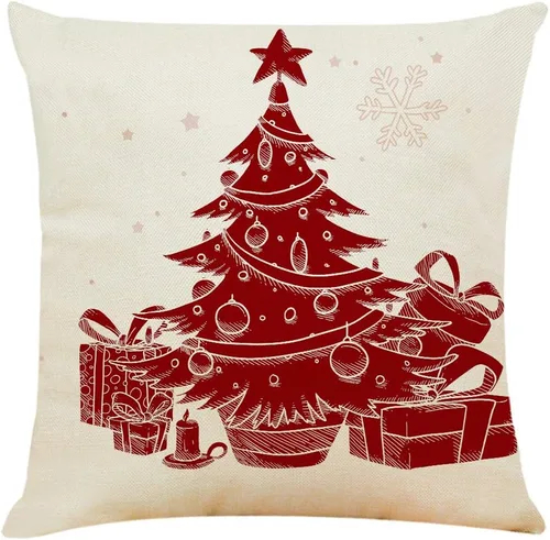 Vista 3 de Ogrmar 4 fundas de almohada de 18 x 18 pulgadas, fundas de almohada decorativas de Navidad, fundas de almohada de lino y algodón para sofá, cama