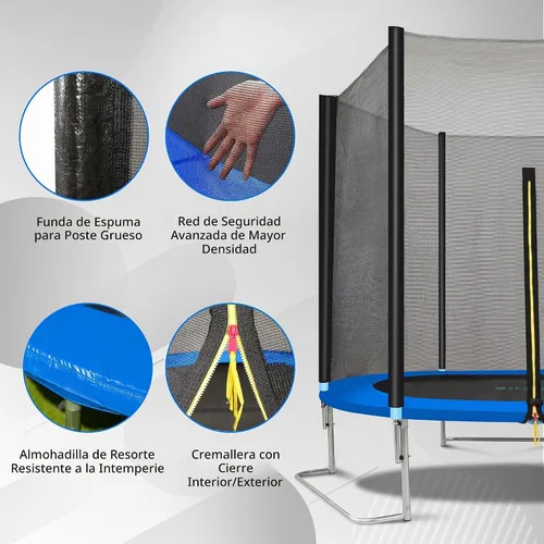 Vista 4 de SkyBound 10ft 12ft 14ft 15ft 16ft Large Trampoline Outdoor Backyard ASTM Approved Trampolines for Kids & Adults