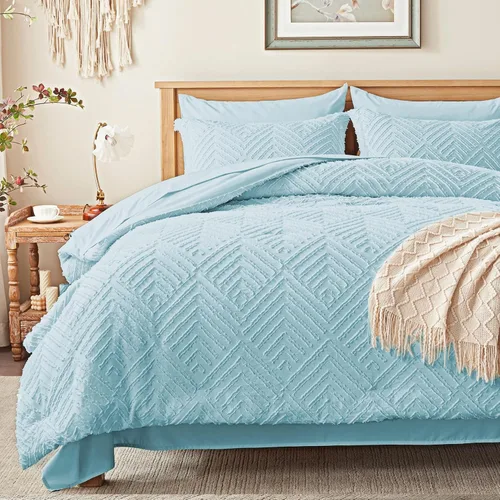 Vista 25 de Zzlpp Juego de edredón individual de 5 piezas, ropa de cama beige en una 01 - Beige