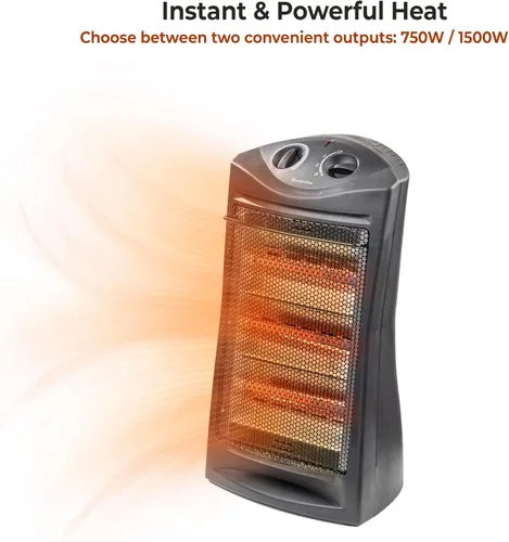 Vista 8 de Calentadores de espacio Comfort Zone para uso en interiores, calentador eléctrico portátil, termostato ajustable, calor infrarrojo, calentador