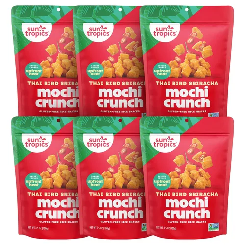 Vista 14 de Sun Tropics Mochi Crunch Golden Curry 3.5 oz (paquete de 6) Puffs de arroz