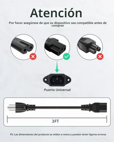 Vista 6 de Cable de alimentación de CA de 3 clavijas para olla a presión instantánea