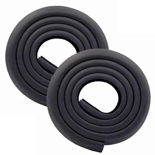 Vista 24 de Protectores de borde de mesa en forma de L, color negro, borde de 13.1 pies + 4 esquinas Parachoques NBR de alta densidad, corte fácil