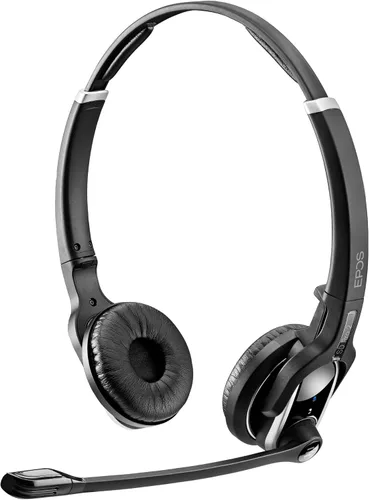 Vista 5 de Sennheiser Enterprise Solution SD Pro2 ML - Auriculares inalámbricos de doble cara con múltiples conectividad para teléfono de escritorio y Skype