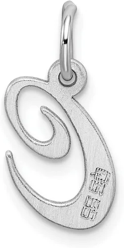 Vista 4 de Collar con colgante de plata de ley 925 pulida y pequeña letra de escritura personalizada, monograma con inicial C, medidas de 0.64 x 0.39 pulgadas