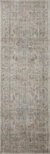 Vista 8 de Loloi Jean Stoffer Katherine Collection KES-03 Beige/niebla 2 pies y 7 pulgadas x 10 pies, altura de pelo de 0.25 pulgadas, alfombra de pasillo
