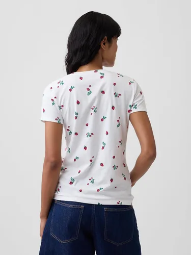 Vista 2 de Gap Camiseta clásica con logotipo para mujer Fresas Blancas