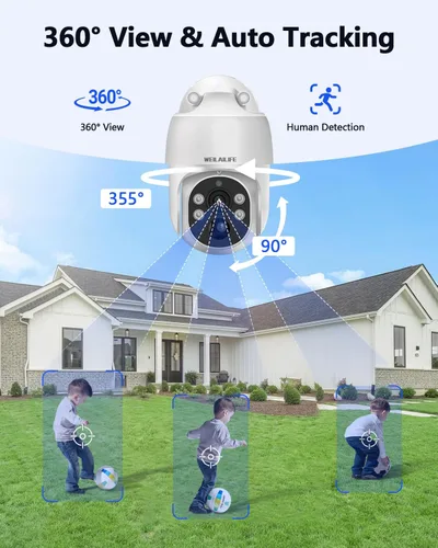 Vista 4 de 【Almacenamiento de 90 días y 4K Ultra HD】 Sistema de cámara de seguridad con cable, cámaras de seguridad POE para exteriores, sistema de cámara IP