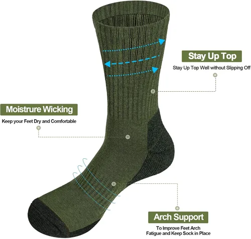 Vista 5 de YUEDGE Calcetines deportivos de entrenamiento para hombre calcetines acolchados con mecha de humedad calcetines acolchados de trabajo para hombres