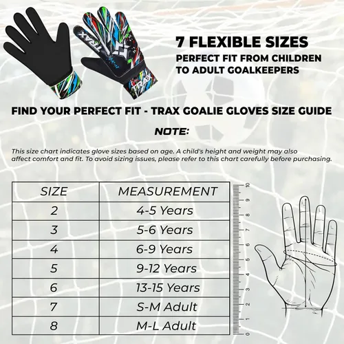 Vista 7 de Guantes de portero de fútbol para niños, jóvenes y adultos, guantes de portero de fútbol con látex de 0.157 pulgadas (0.157 in) antideslizantes