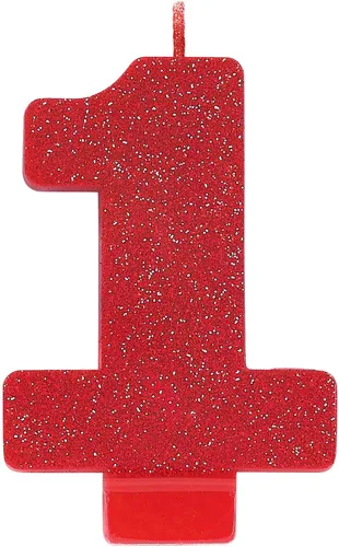 Vista 11 de Caribbean Blue # 0 cumpleaños Glitter 3.25" Vela