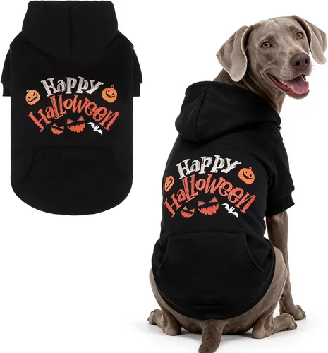 Vista 42 de KOOLTAIL Sudadera básica con capucha para perro, suave y cálida, con agujero para correa y con bolsillo, abrigo de invierno para perros, ropa